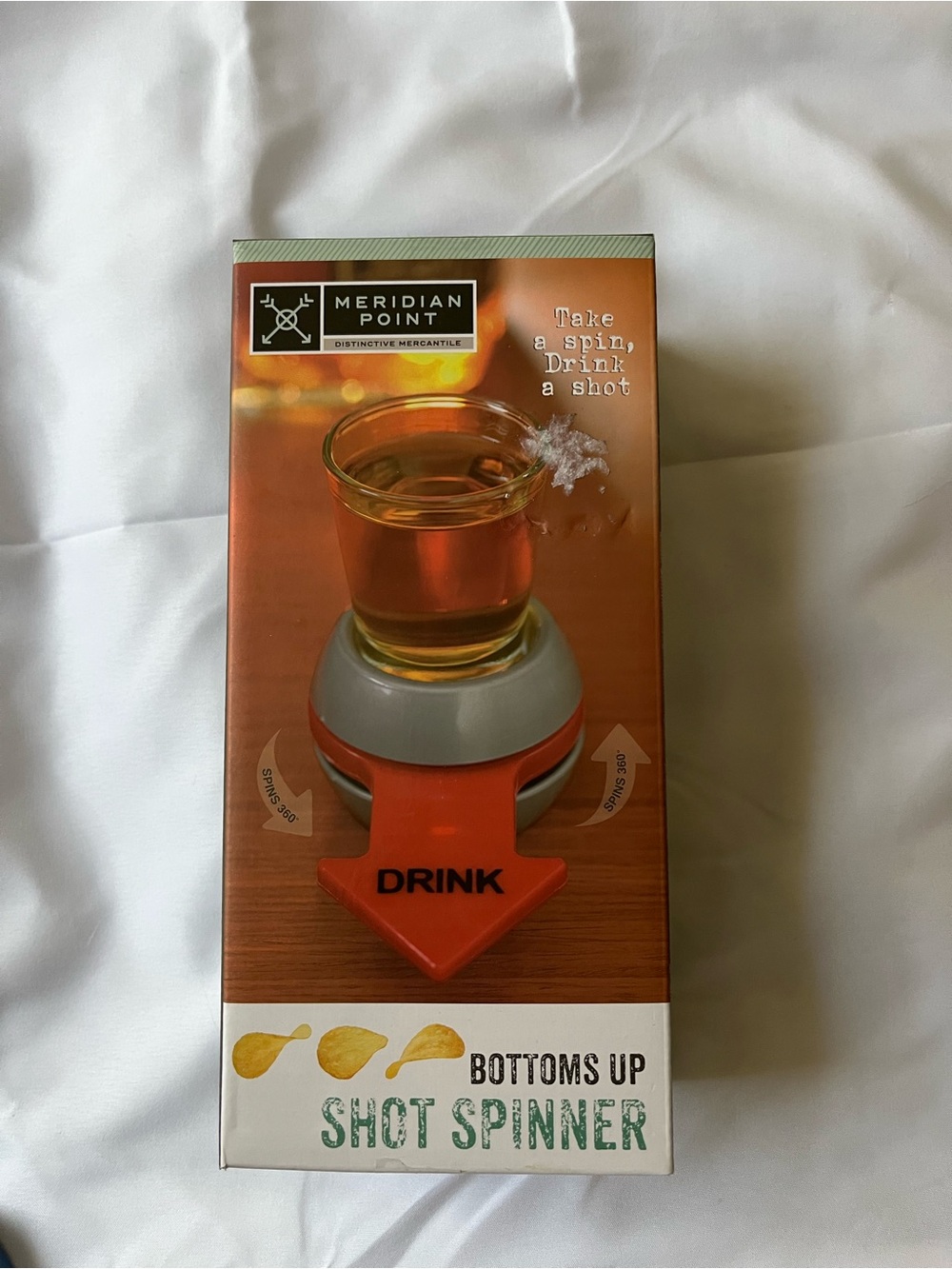 Meridian Point Bottoms Up Shot Spinner - Orange and Gray